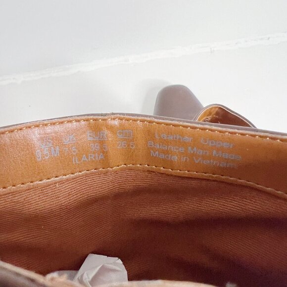 Franco Sarto Ilaria Brown Leather Heeled Booties Boots Women's Size 9.5 - Picture 6 of 11